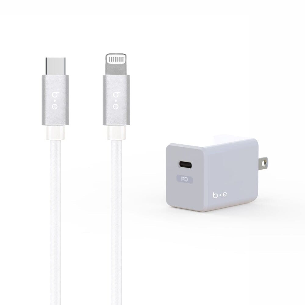 Wall Charger USB-C 20W PD with Lightning Cable 4ft White Wall Chargers Blu Element