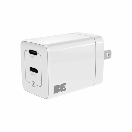 BEW35DCCW Wall Charger Dual USB-C GaN 35W PD and PPS White