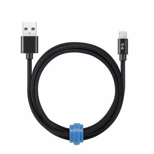 B4MFIBK Braided Charge/Sync Lightning to USB-A Cable 4ft Black