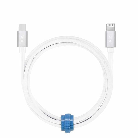BEC2L4W Braided Charge/Sync USB-C to Lightning Cable 4ft White