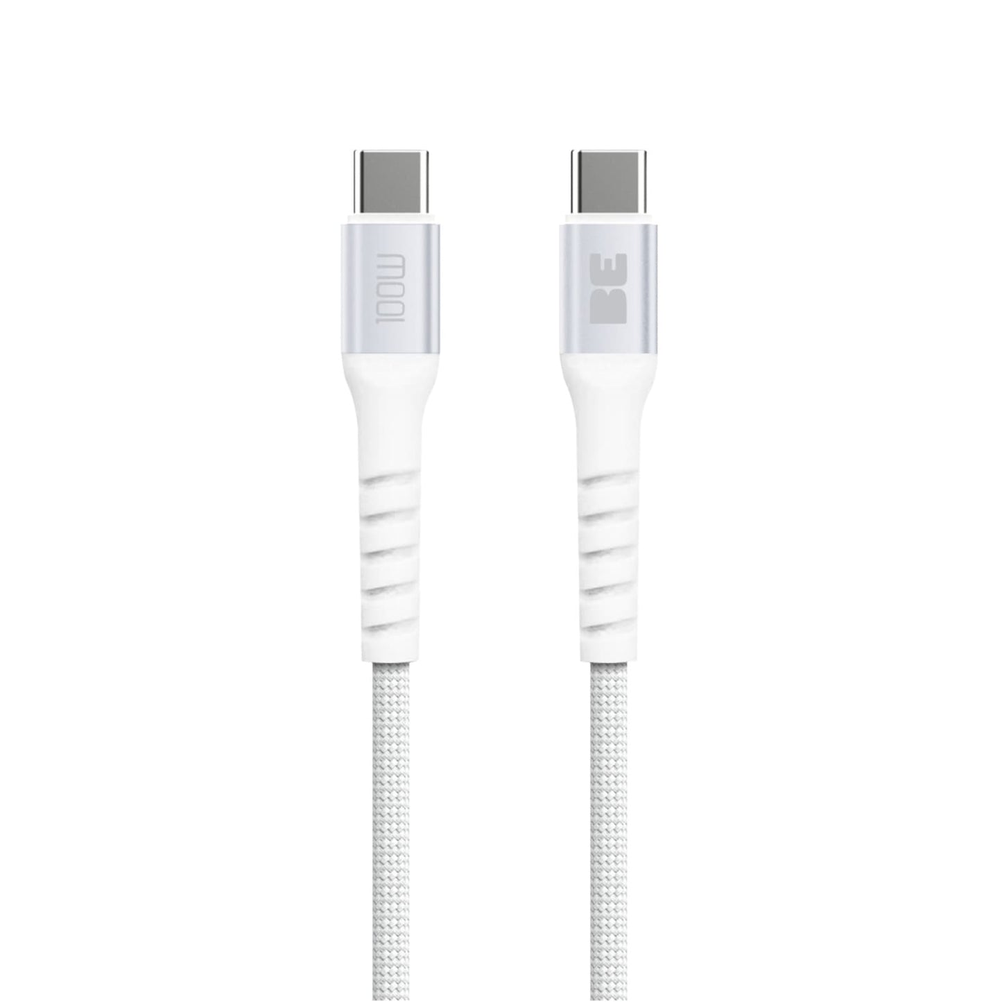 BEC2C6FTW Braided Charge/Sync USB-C to USB-C Cable 6ft 100W White