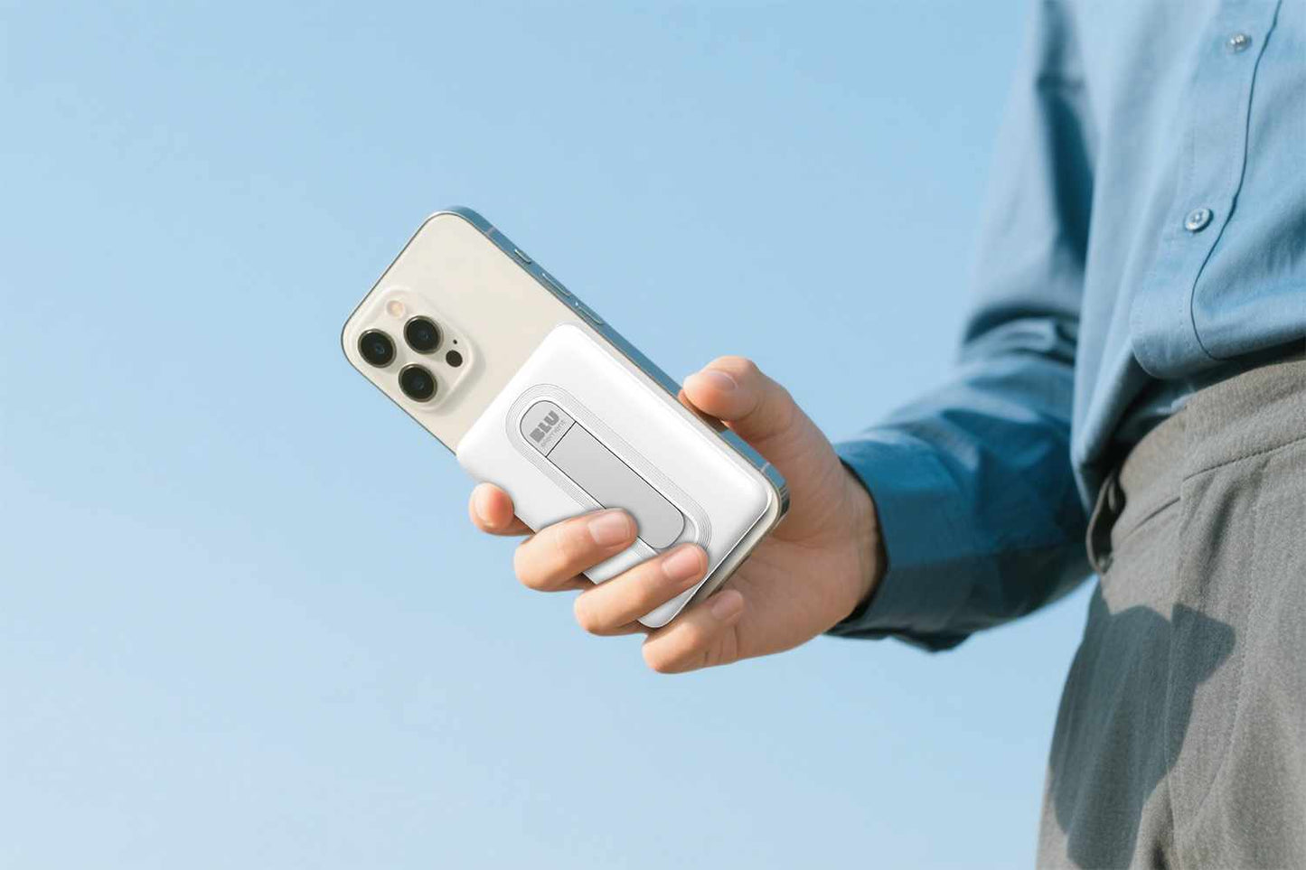BEPBQi25KWH Qi2 SLIM Wireless Power Bank with Kickstand 5K White