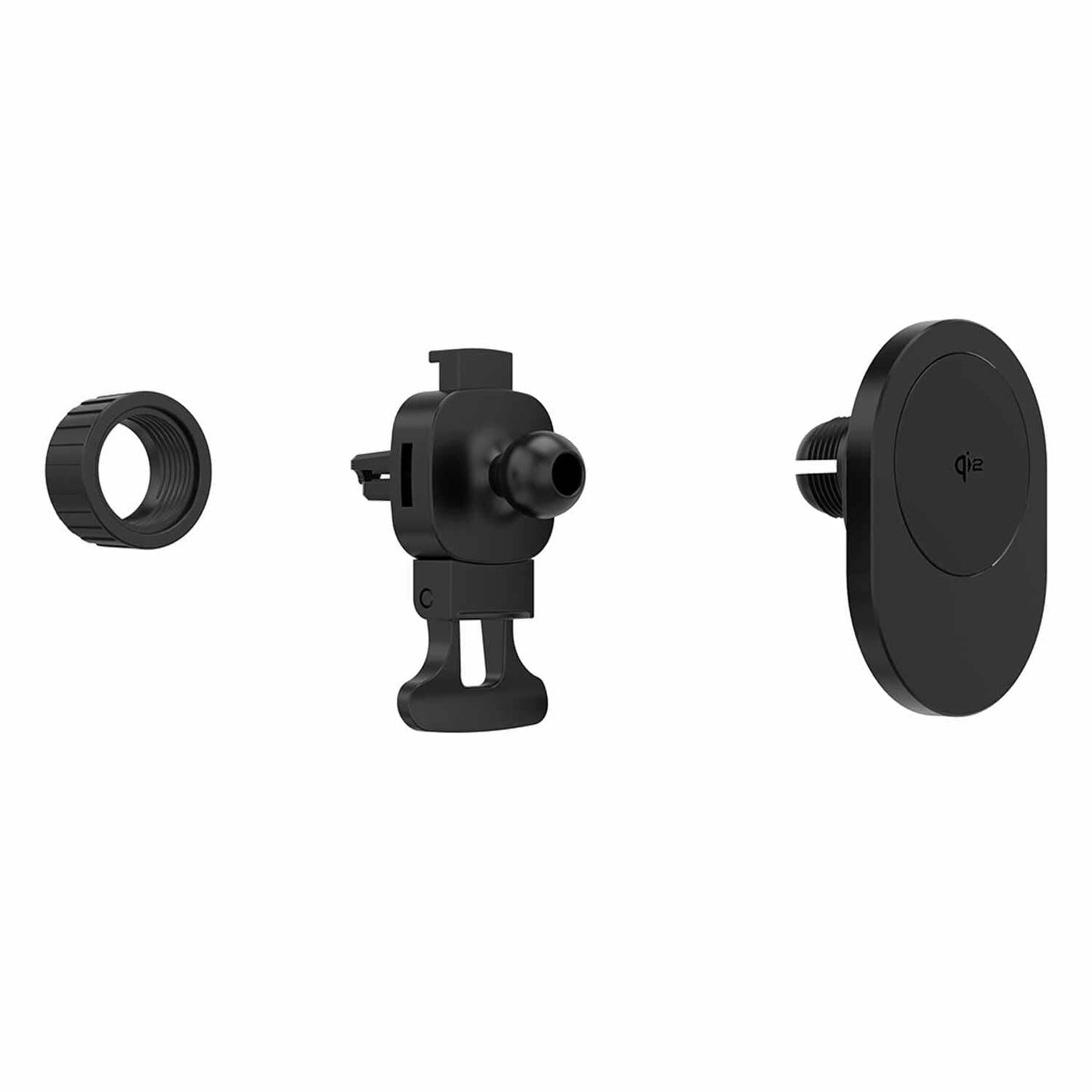 BEWCQi2CAR Qi2 Wireless Charging Car Mount 15W MagSafe Compatible Black Wireless Charging Blu Element