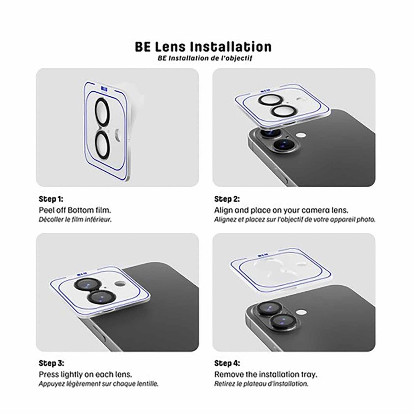 BELPDIP17P17PM Diamond 1 by 1 Lens Protector iPhone 17 Pro/17 Pro Max Grey