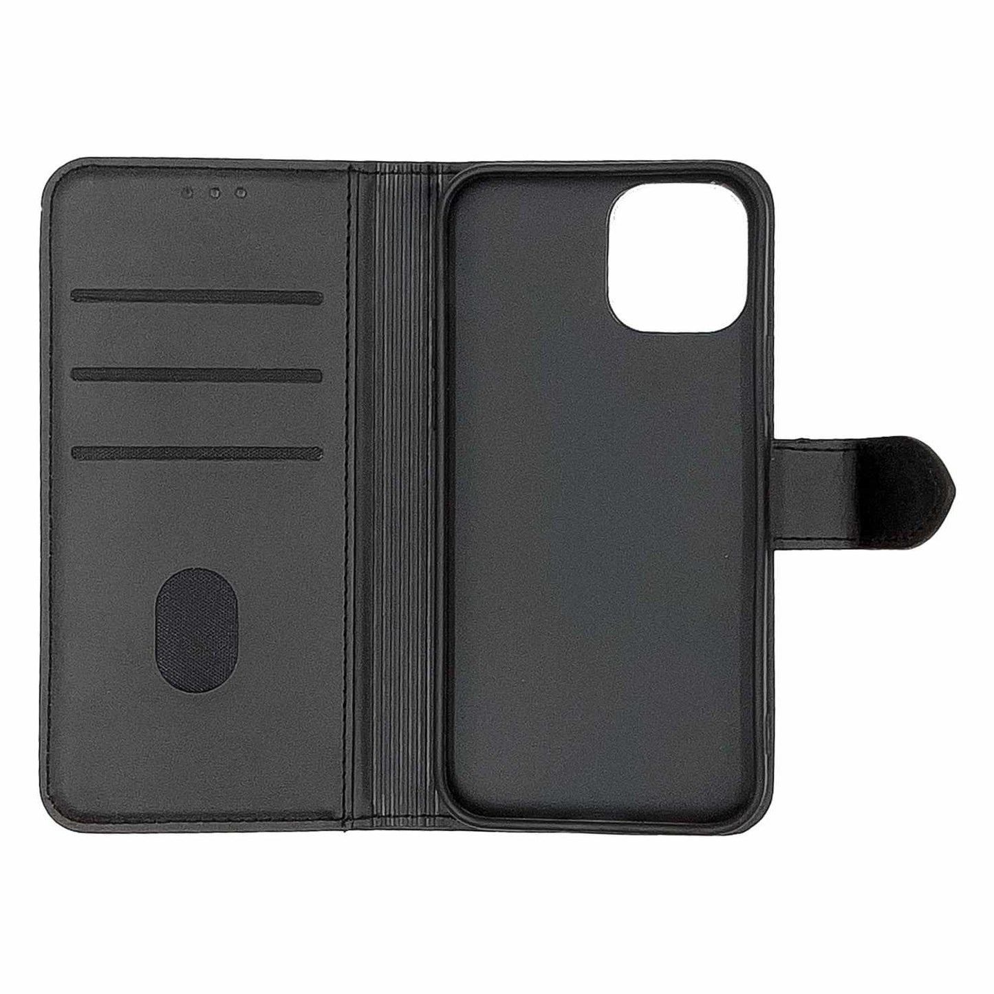JKKJFGCKIP12BK Faux Leather Folio Case w/TPU Gelskin iPhone 12 Black