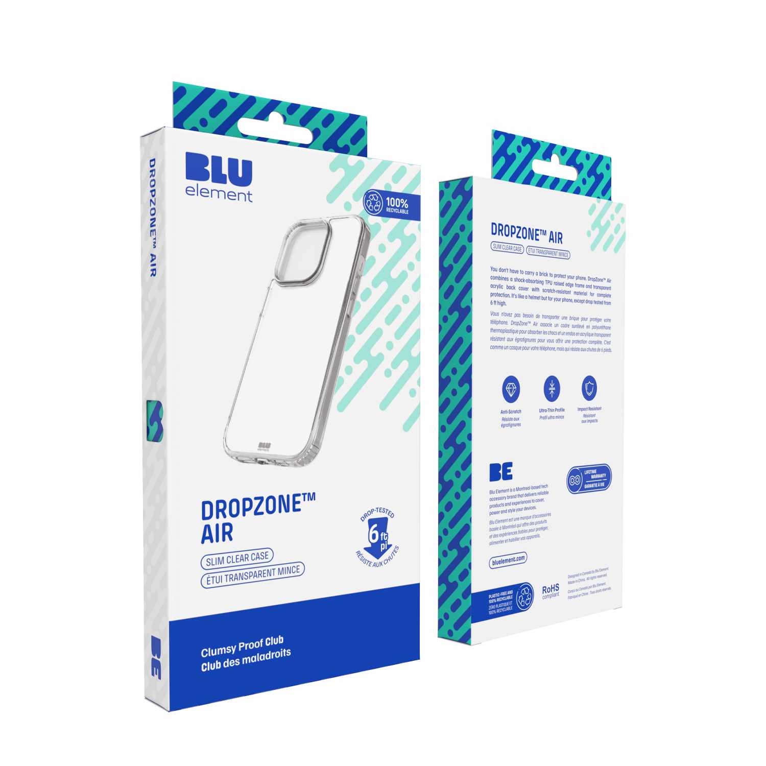 BEDZLIP15 DropZone Air Case iPhone 16e/15/14/13 Clear Blu Element BEDZLIP15 DropZone Air Case iPhone 16e/15/14/13 Clear Blu Element
