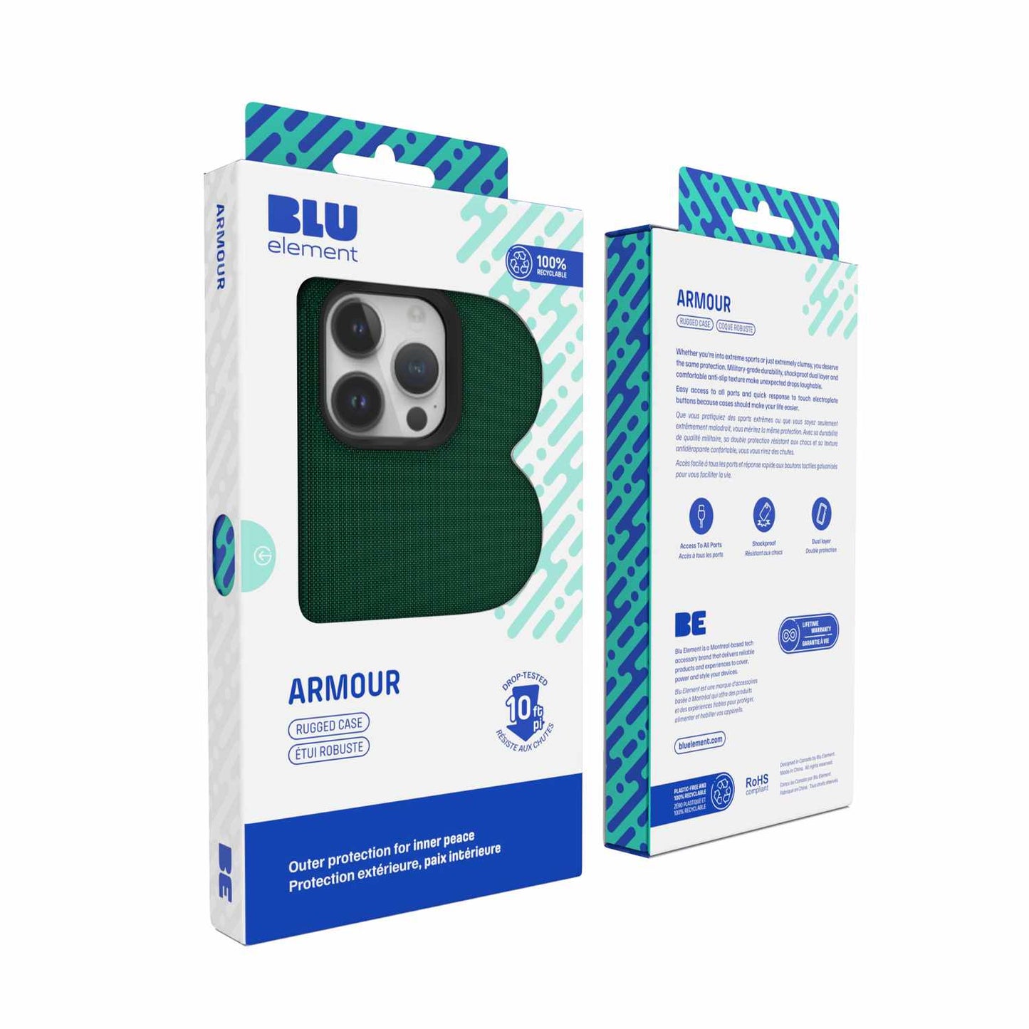 Armour Rugged Case Green for iPhone 15/14/13 Cases Blu Element