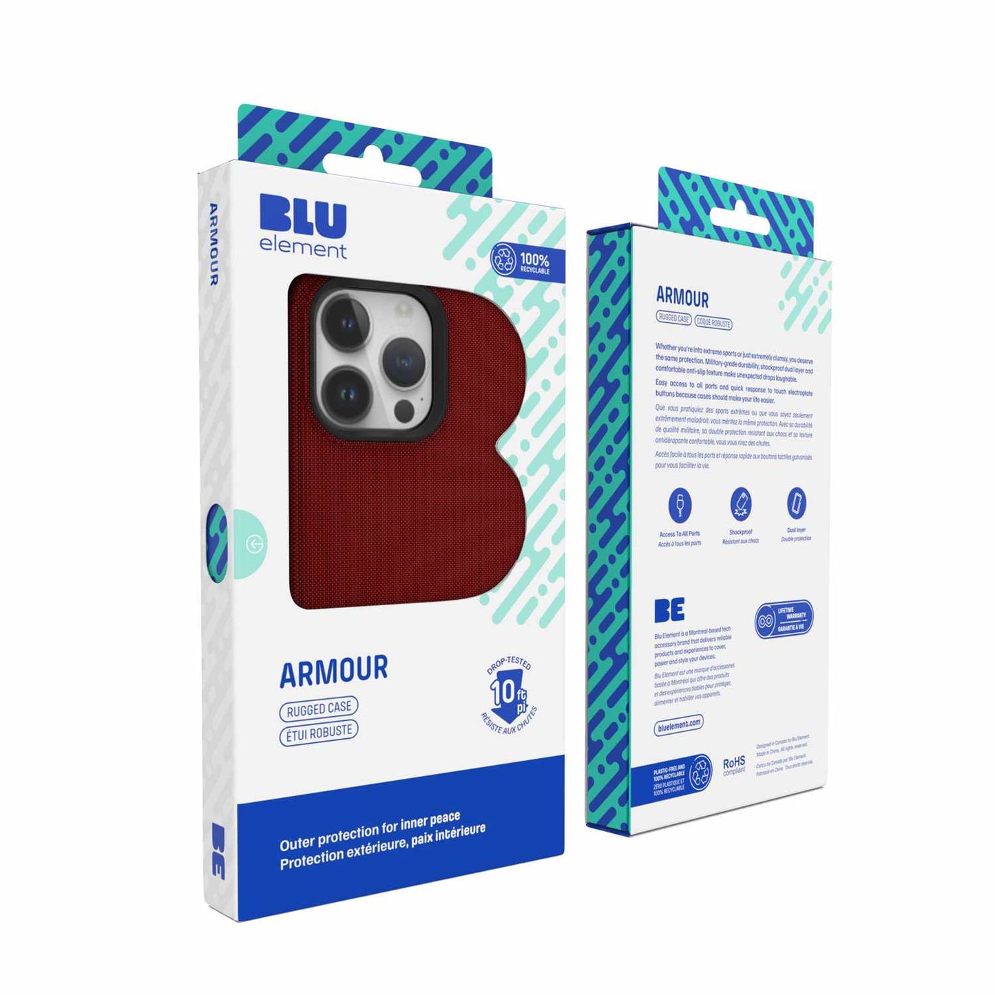 Armour Rugged Case Red for iPhone 15/14/13 Cases Blu Element