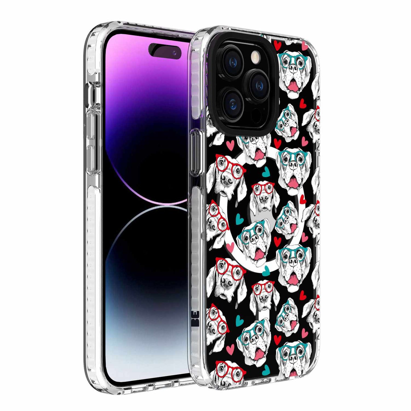 BEEL155526 Chromatic Print MagSafe iPhone 15 Pro Dog Pattern