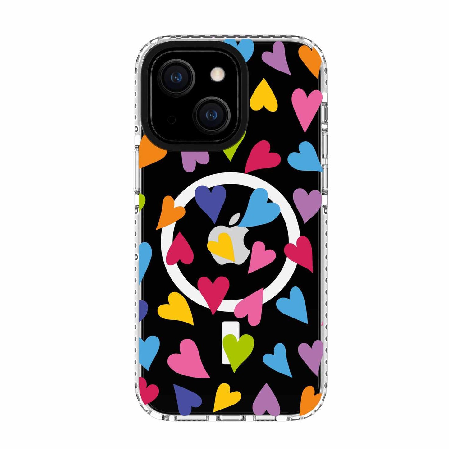BEELMS155524 Chromatic Print MagSafe iPhone 15/14/13 Brights Hearts