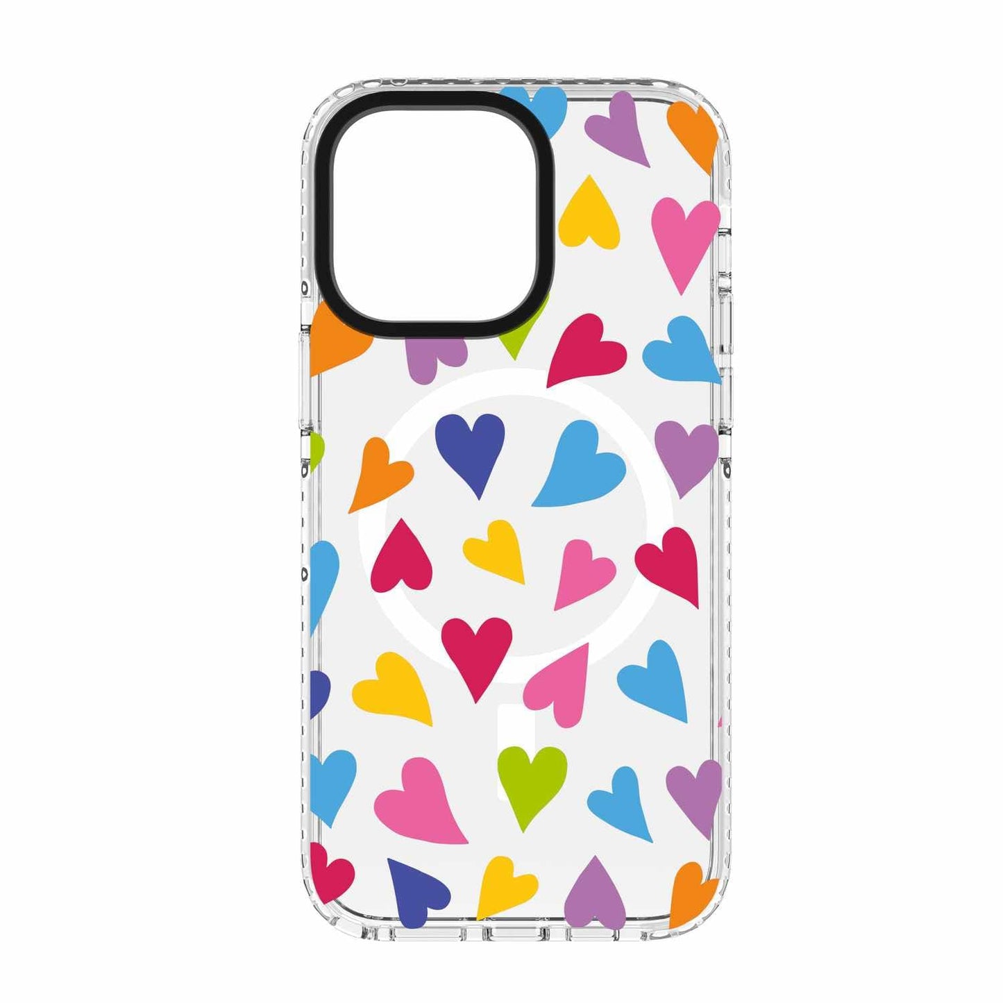 BEELMS155524 Chromatic Print MagSafe iPhone 15/14/13 Brights Hearts