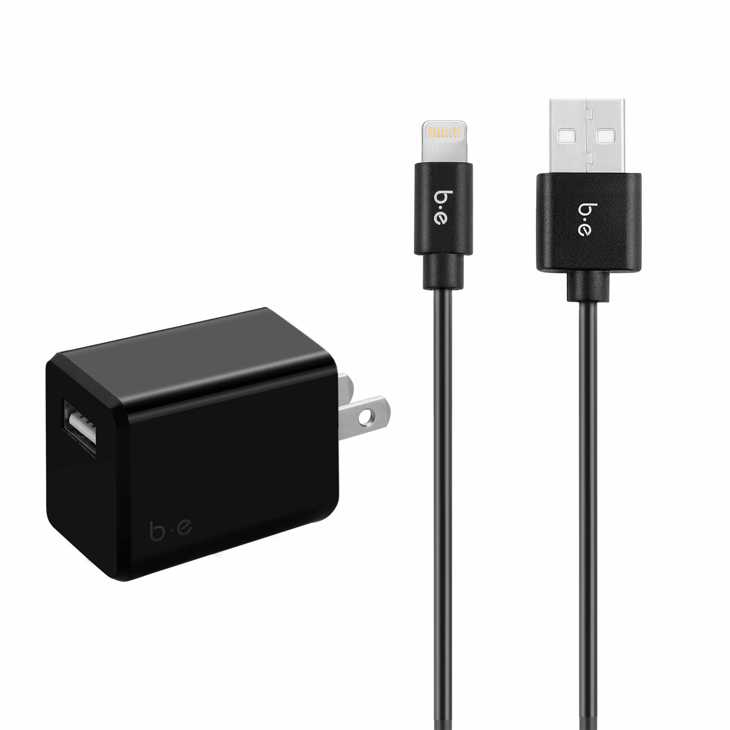 Wall Charger Single 2.4A with Lightning Cable Black