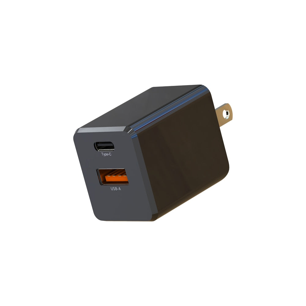 BEWCA20WBB Wall Charger Dual USB-C 20W PD and USB-A in Bulk Black