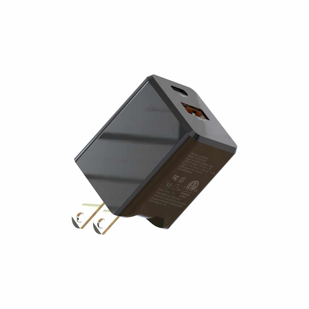 BEWCA20WBB Wall Charger Dual USB-C 20W PD and USB-A in Bulk Black
