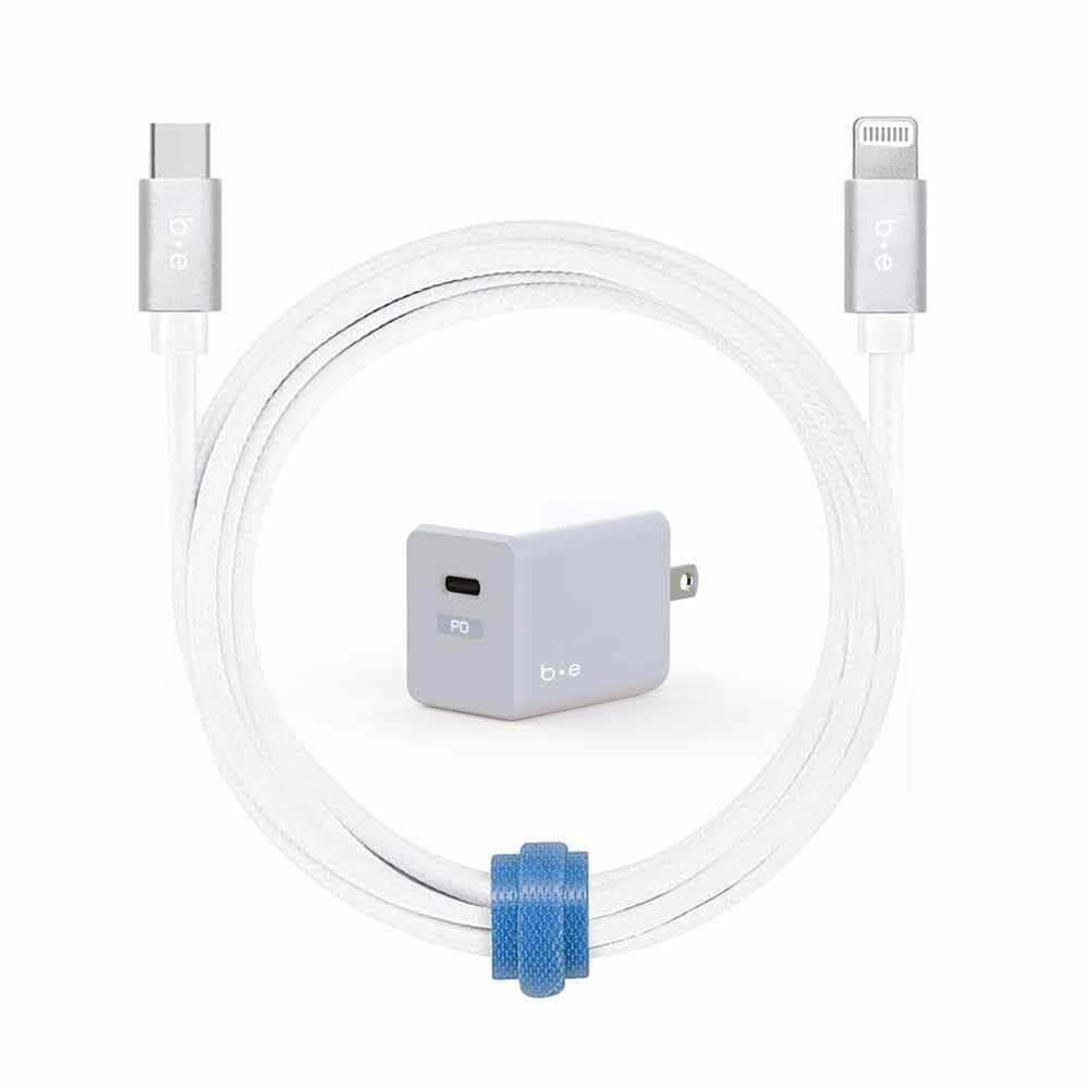 Wall Charger USB-C 20W PD with Lightning Cable 4ft White Wall Chargers Blu Element