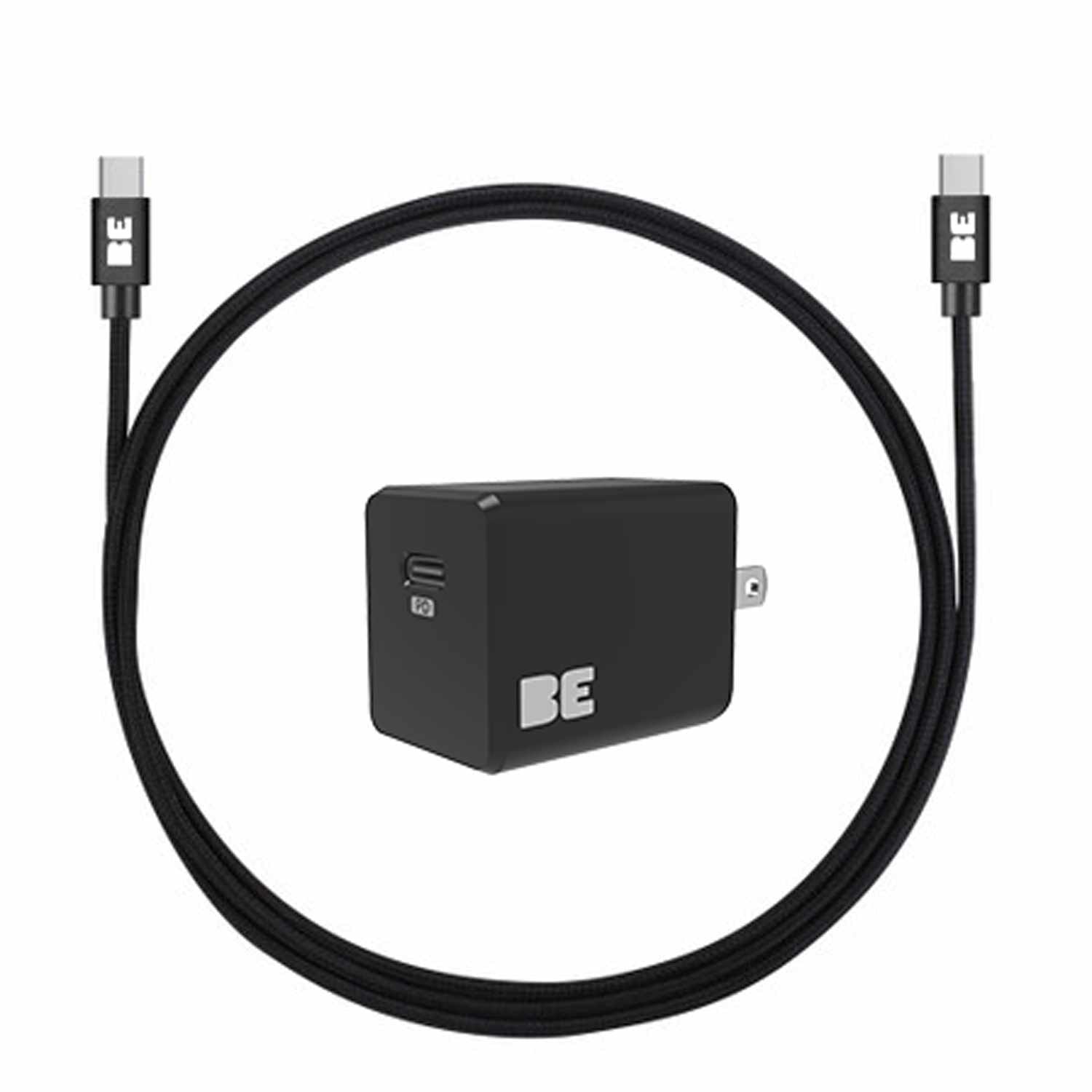 Wall Charger USB-C 20W PD with 4FT USB-C Cable Black Wall Chargers Blu Element 