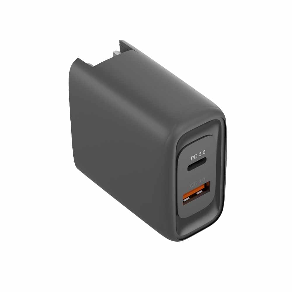 Wall Charger Dual USB-C 45W PD and USB-A Black