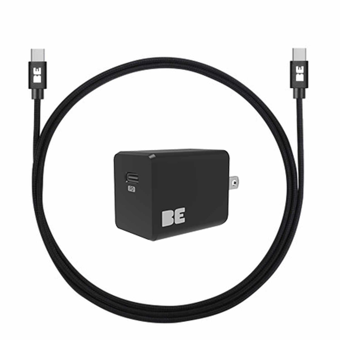 BEWCA20W4CB Wall Charger USB-C 20W PD with USB-C to USB-C Cable 4ft Black