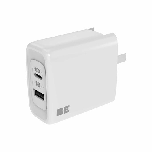 BEWCCS45WW Wall Charger Dual USB-C 45W PD and USB-A White