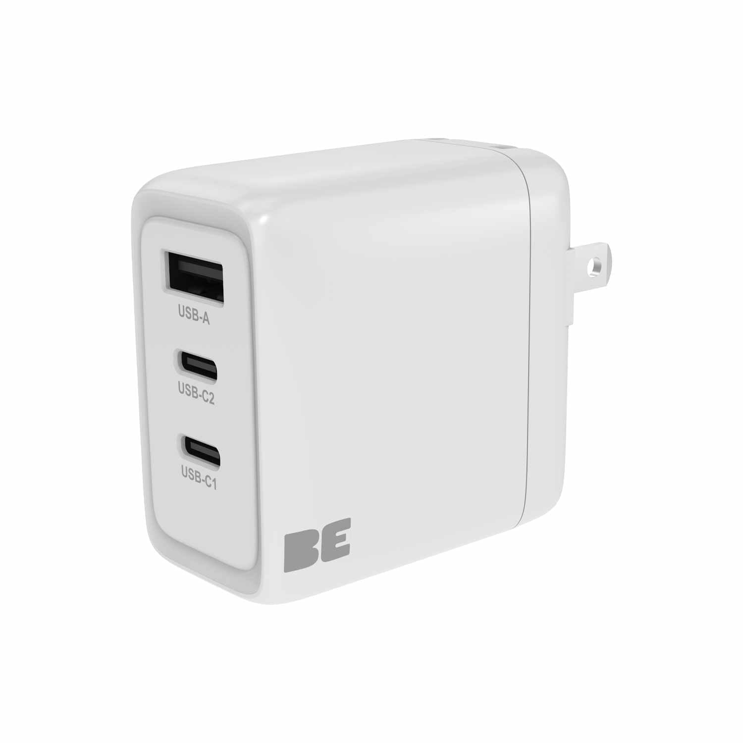 BEWCCS65W3PW Wall Charger 3 Port 65W PD 2 USB-C & USB-A White Wall Chargers Blu Element 