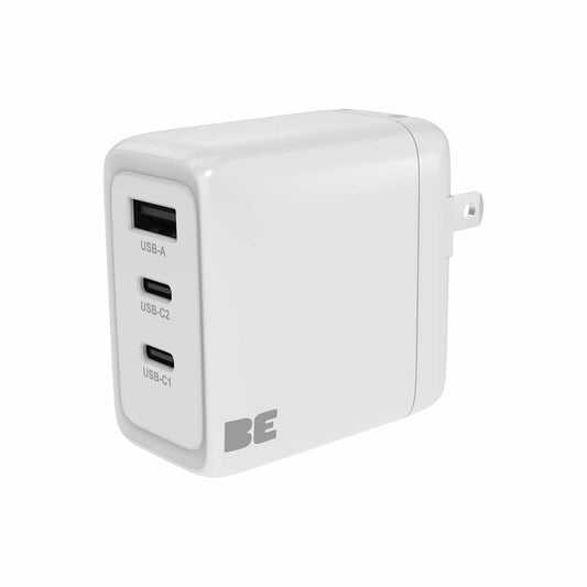 BEWCCS65W3PW Wall Charger 3 Port 65W PD 2 USB-C & USB-A White Wall Chargers Blu Element 