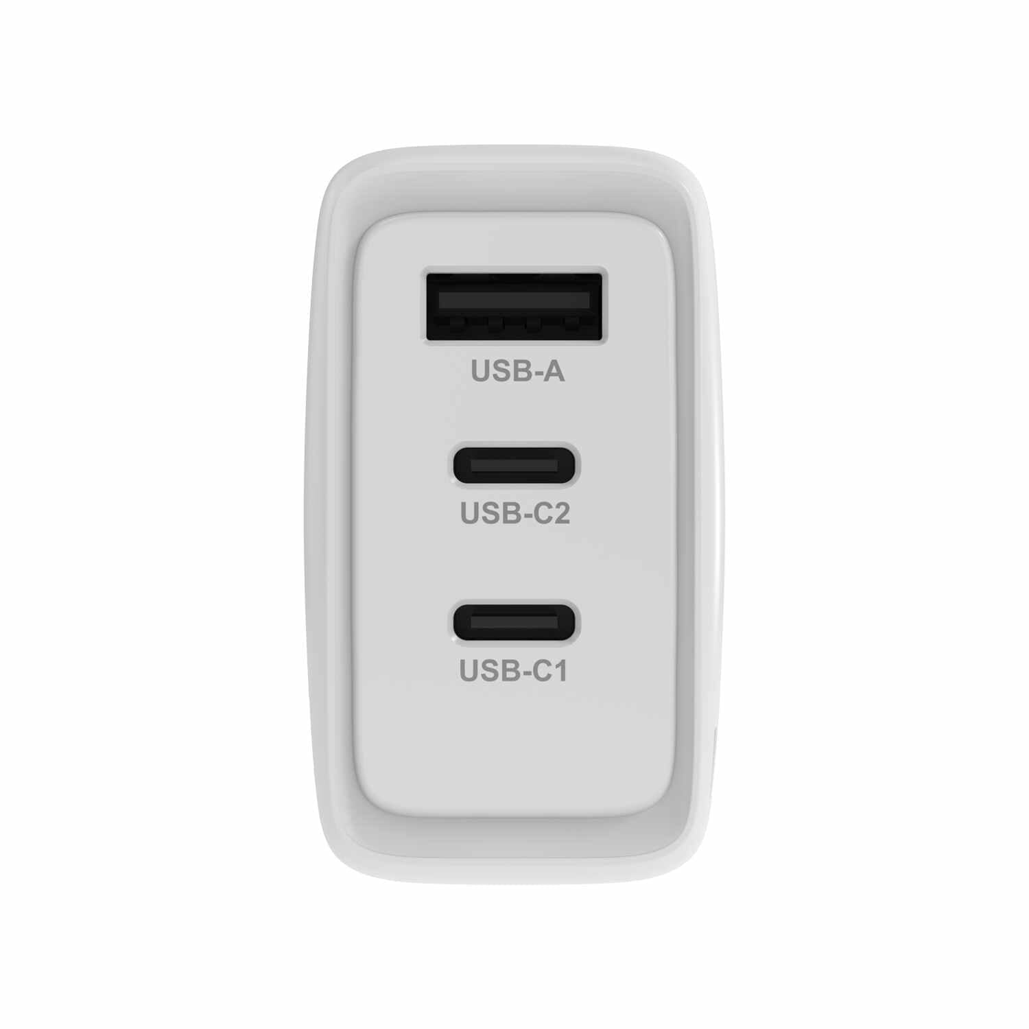 BEWCCS65W3PW Wall Charger 3 Port 65W PD 2 USB-C & USB-A White Wall Chargers Blu Element 