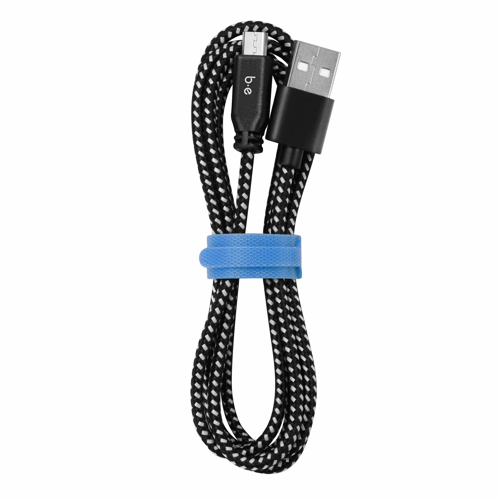 Braided Charge/Sync Micro USB Cable 6ft Zebra Charge/Sync Cables Blu Element 