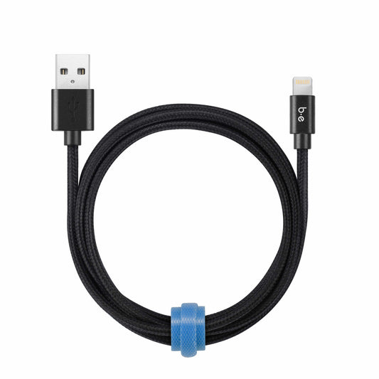 B4MFIBK Braided Charge/Sync Lightning to USB-A Cable 4ft Black