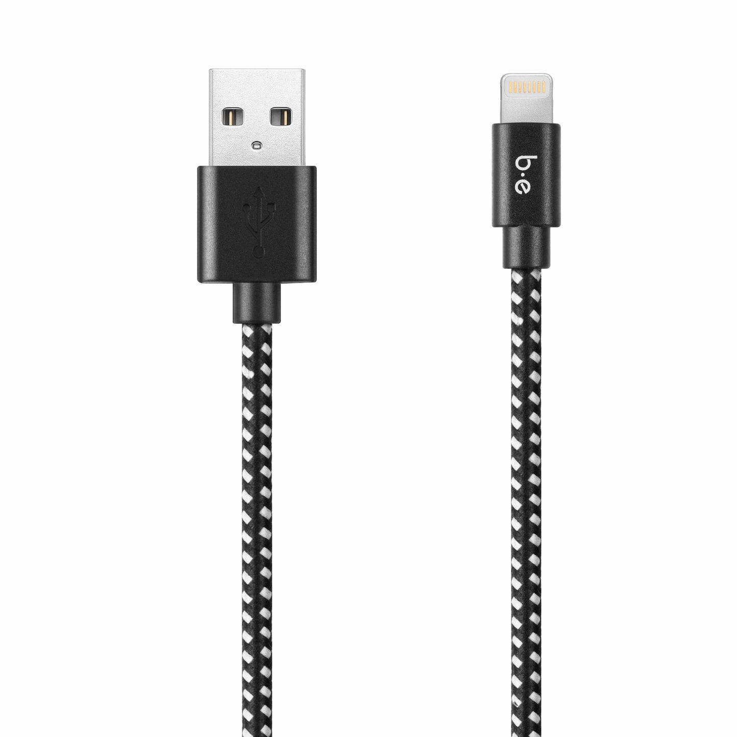 Braided Charge/Sync Lightning to USB-A Cable 4ft Zebra