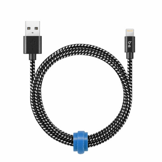 B6MFIZB Braided Lightning to USB Cable 6ft Zebra