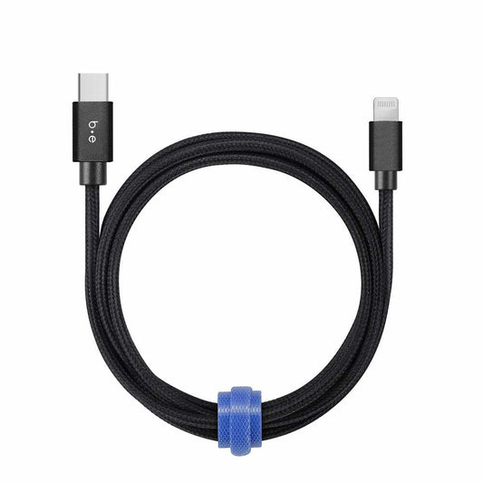 BEC2L4B Braided Charge/Sync USB-C to Lightning Cable 4ft Black