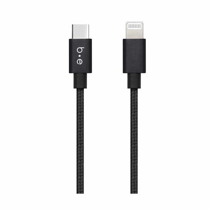 Braided Charge/Sync USB-C to Lightning Cable 4ft Black