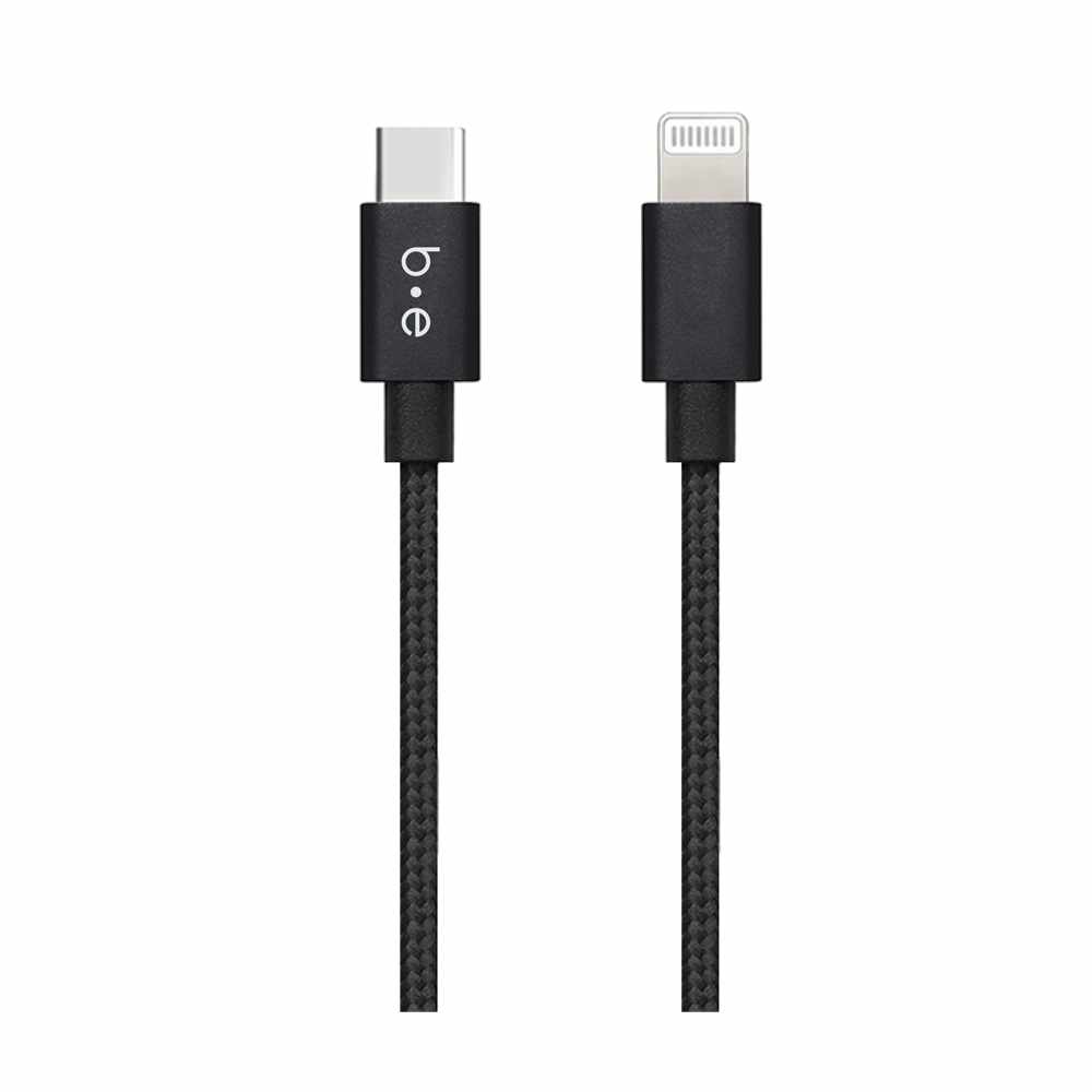 BEC2L4B Braided Charge/Sync USB-C to Lightning Cable 4ft Black