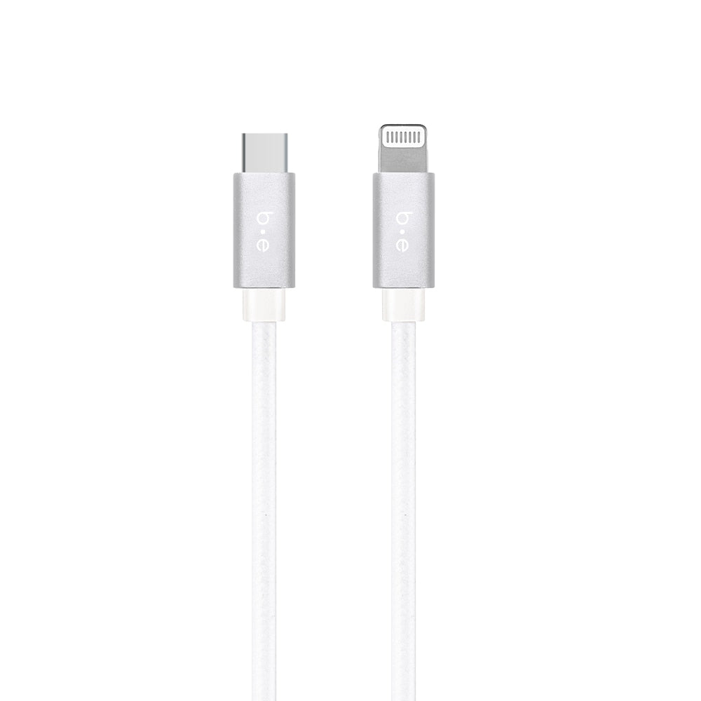 BEC2L4W Braided Charge/Sync USB-C to Lightning Cable 4ft White