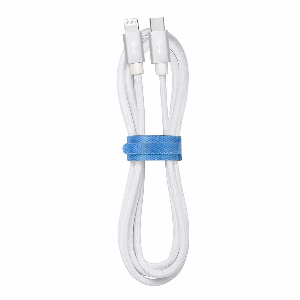 BEC2L4W Braided Charge/Sync USB-C to Lightning Cable 4ft White