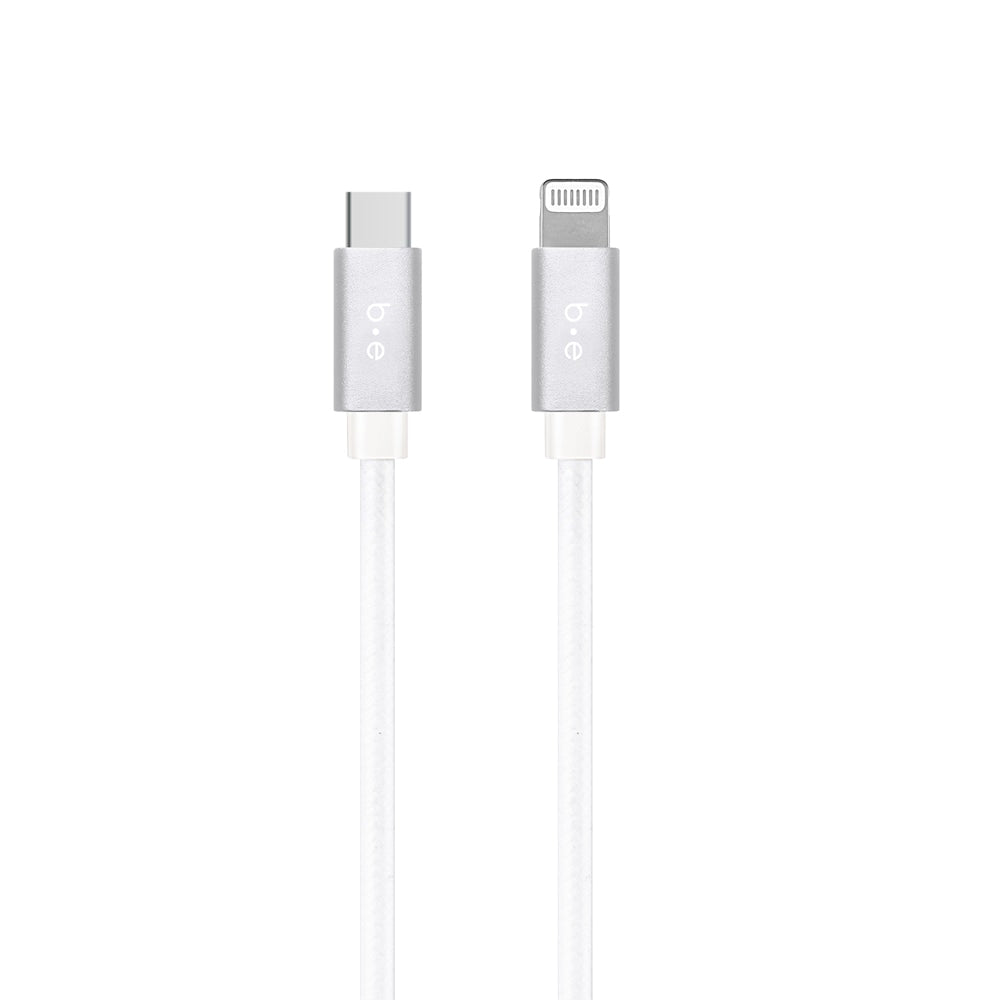 BEC2CL6W Braided Charge/Sync USB-C to Lightning Cable 6ft White