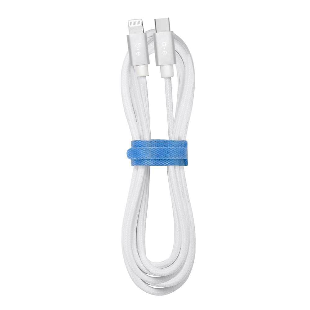 BEC2CL6W Braided Charge/Sync USB-C to Lightning Cable 6ft White