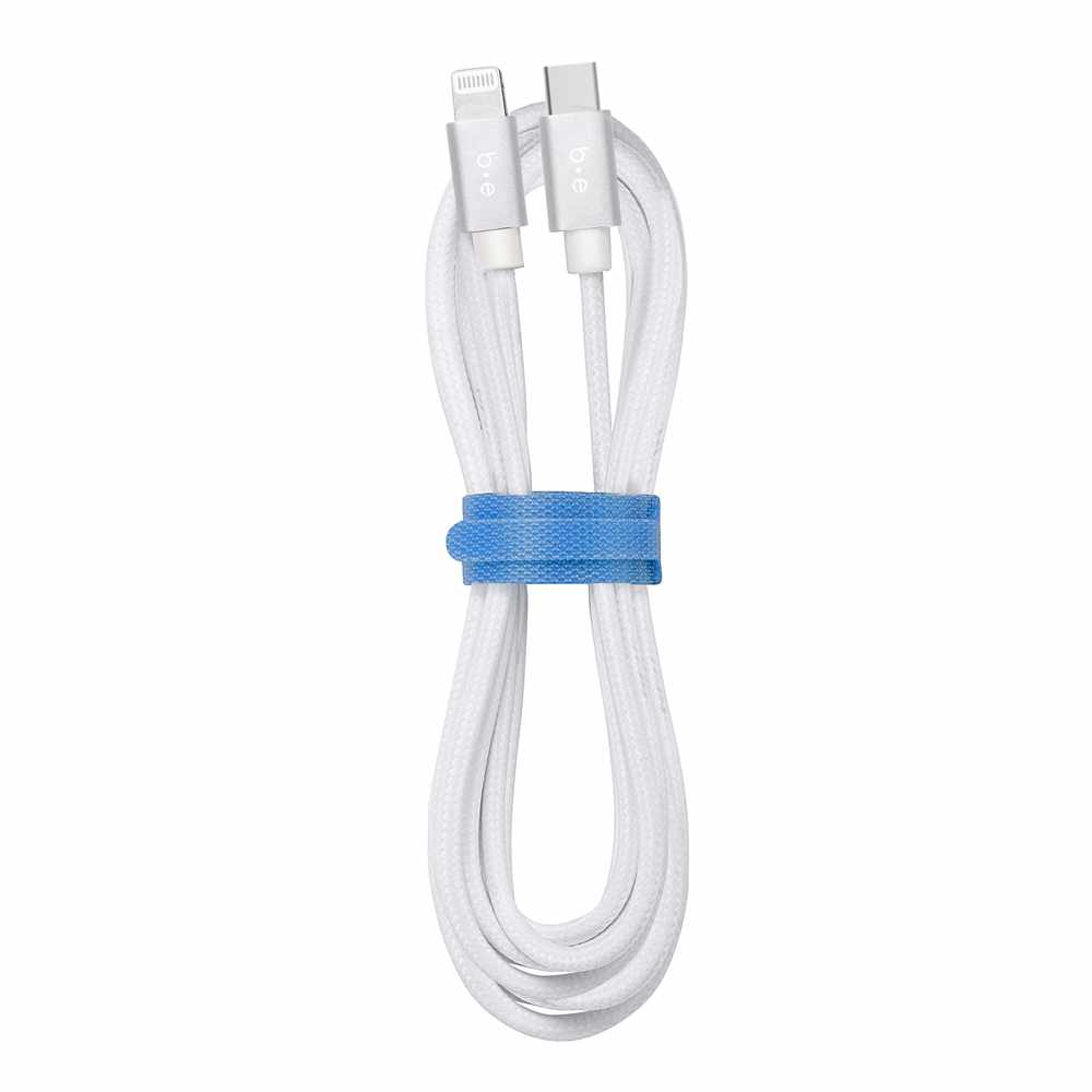 BEC2CL6W Braided Charge/Sync USB-C to Lightning Cable 6ft White