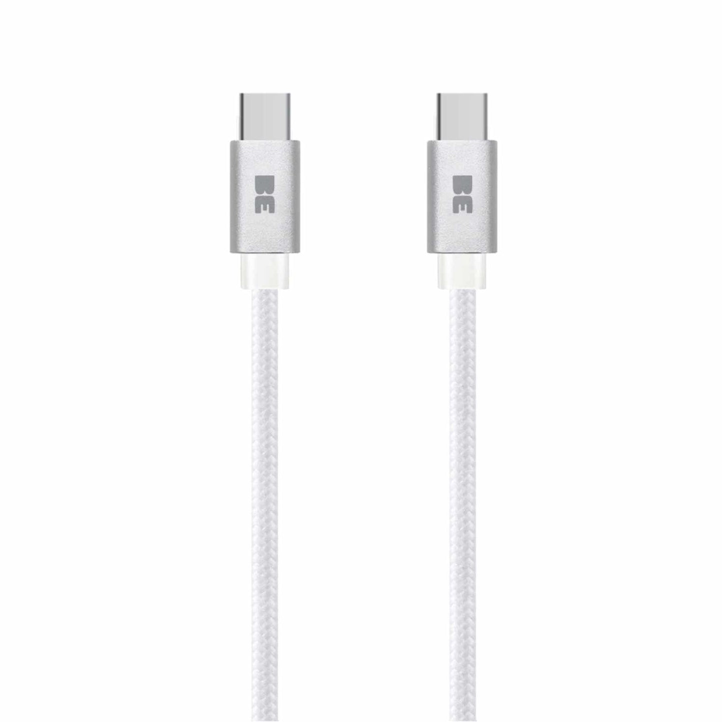 BEC2C5W Braided Charge/Sync USB-C to USB-C Cable 4ft 60W White