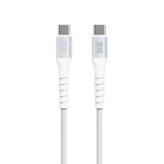 BEC2C6FTW SpeedCharge Premium Braided Cable USB-C to USB-C 6ft 100W White