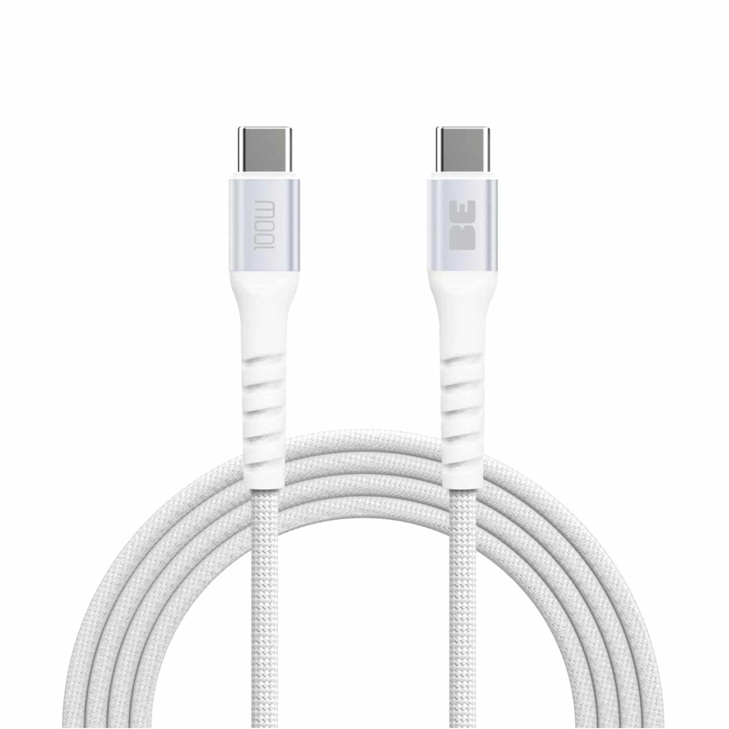 BEC2C6FTW SpeedCharge Premium Braided Cable USB-C to USB-C 6ft 100W White