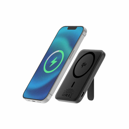 BEPBQi25KBK Qi2 SLIM Wireless Power Bank with Kickstand 5K Black