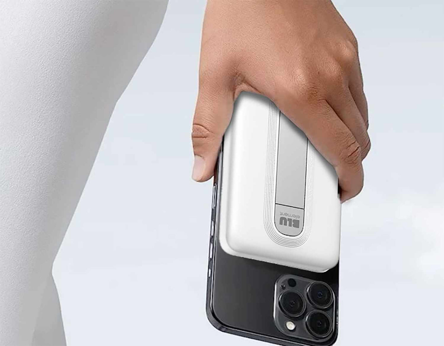 BEPBQi25KWH Qi2 SLIM Wireless Power Bank with Kickstand 5K White