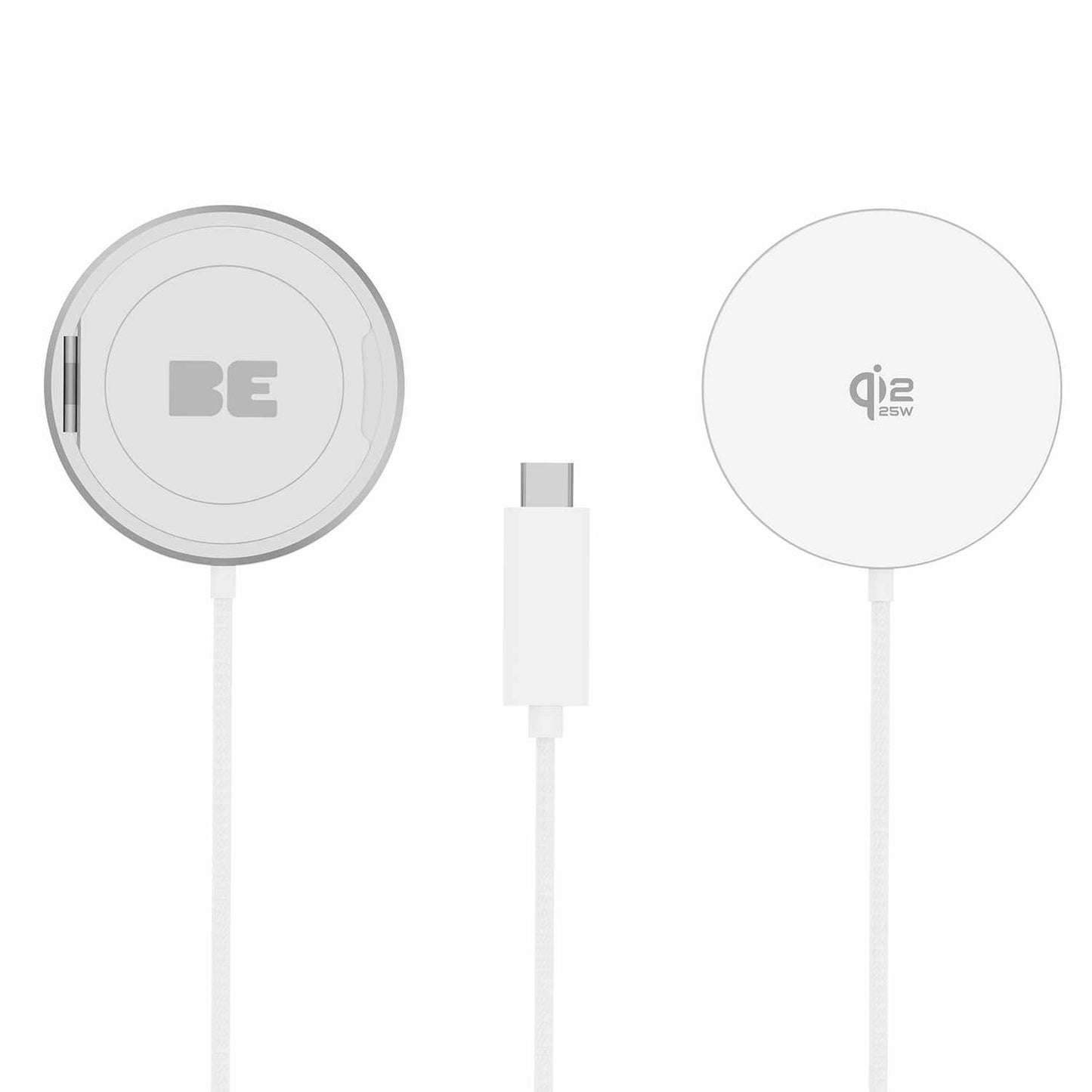 BEWCQi22PW PowerPuck25 Wireless Charger with Kickstand White