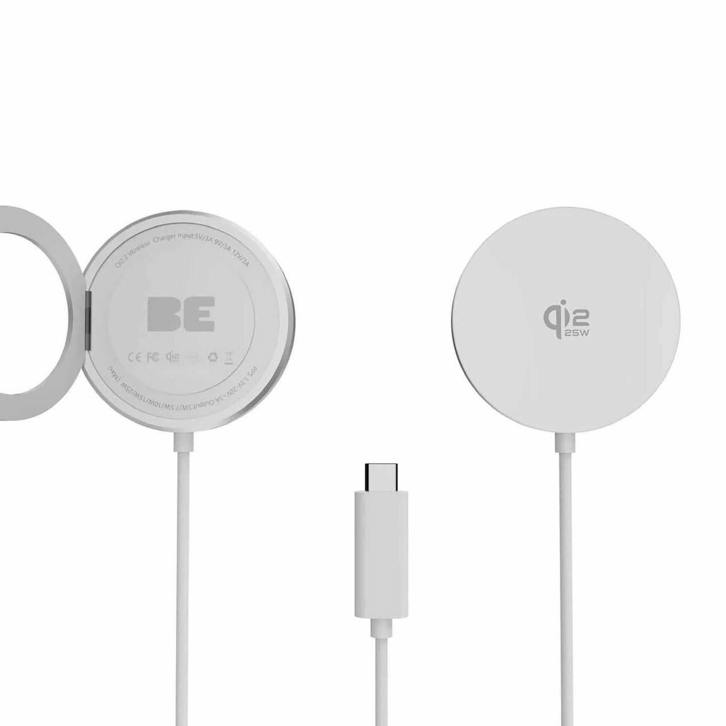 BEWCQi22PW PowerPuck25 Wireless Charger with Kickstand White