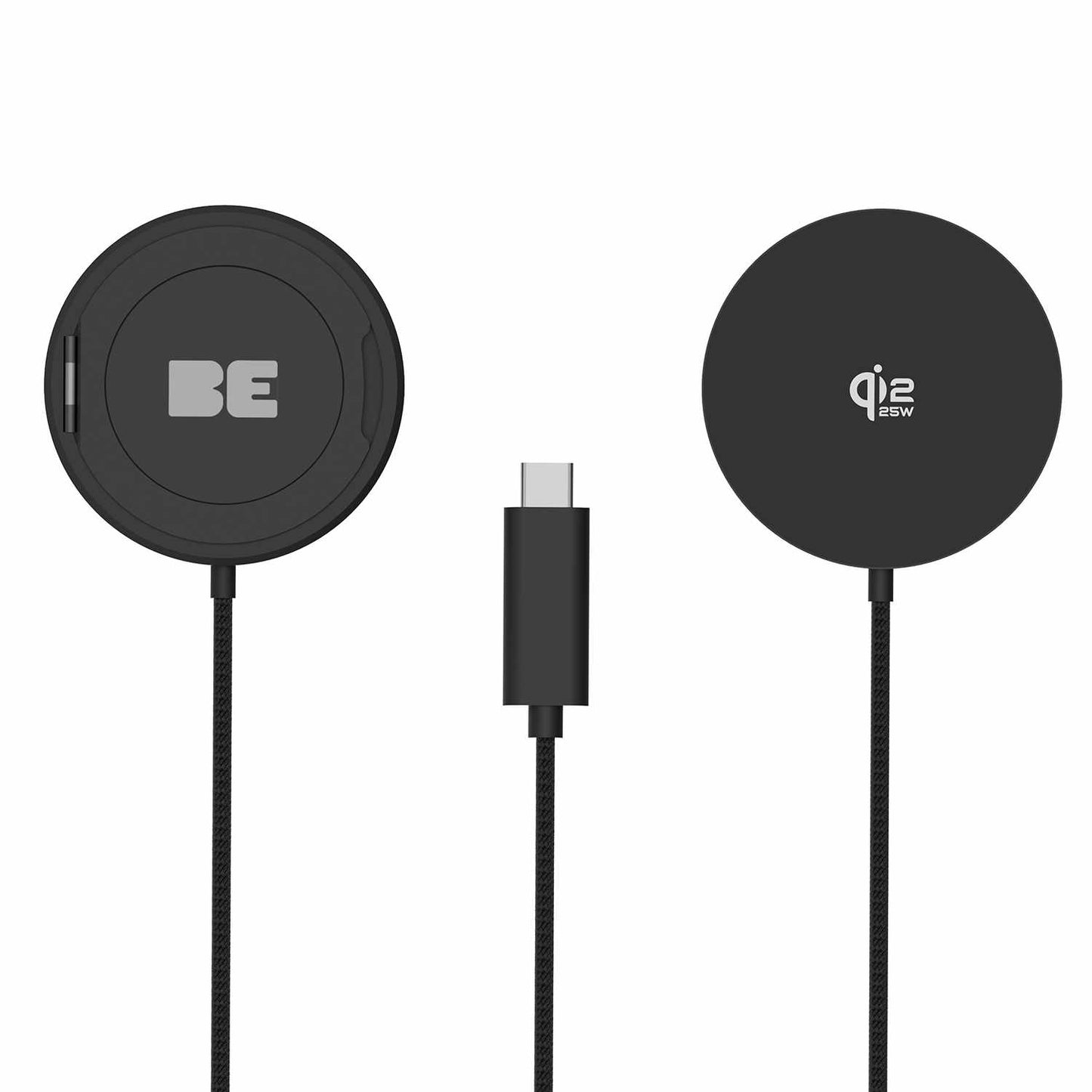 BEWCQi22PB PowerPuck25 Wireless Charger with Kickstand Black