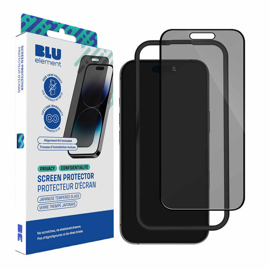 BEPGIKIP16 Privacy Tempered Glass Screen Protector w/Installation Kit iPhone 16/15