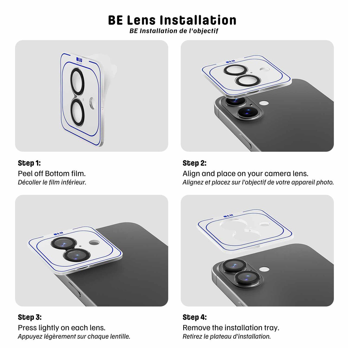 BELPIP16P16PM Invisible 1 by 1 Lens Protector iPhone 16 Pro/16 Pro Max
