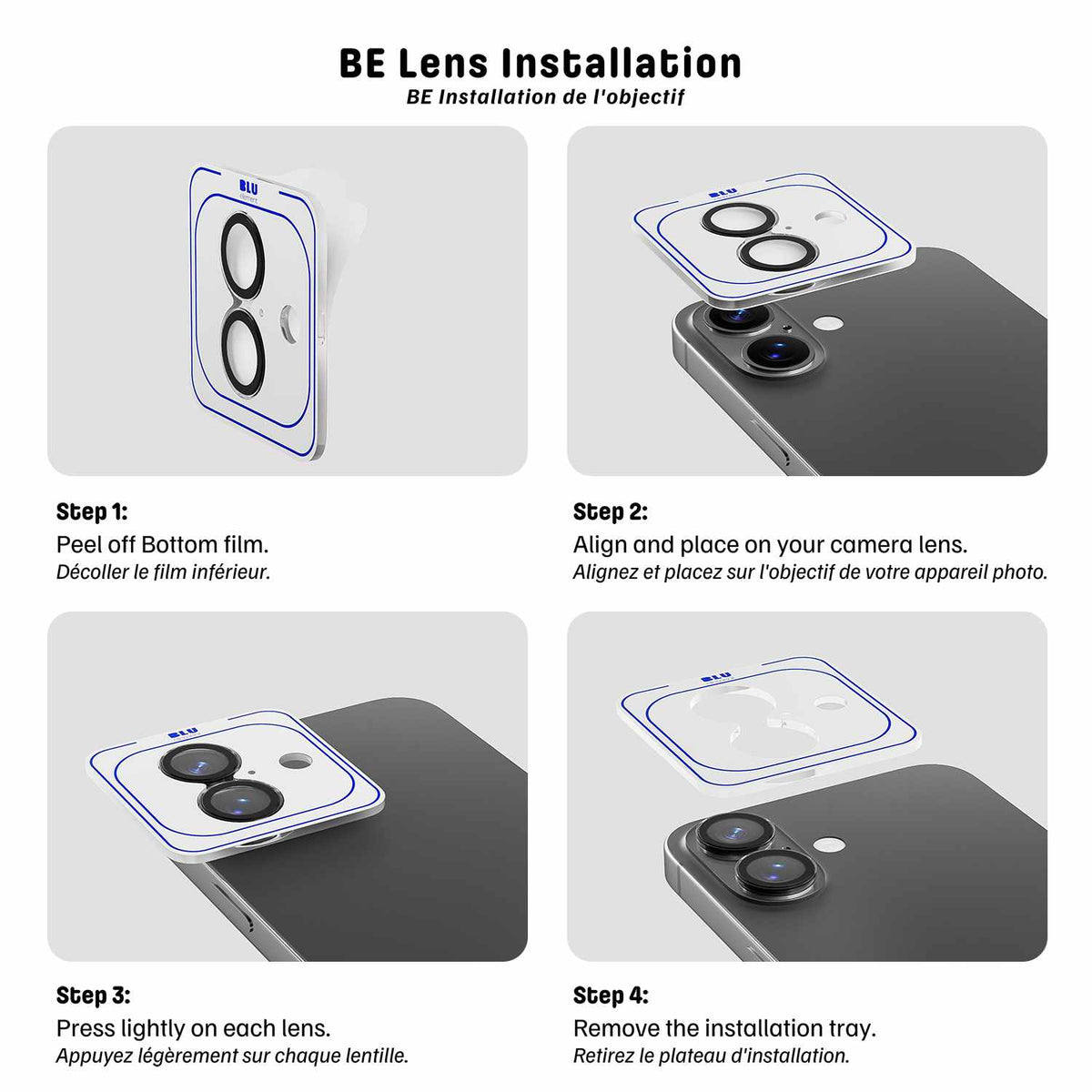 BELPIP16P16PM Invisible 1 by 1 Lens Protector iPhone 16 Pro/16 Pro Max