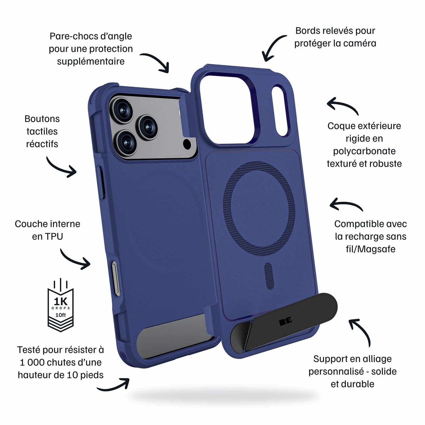 BEARLK178 Armour Ultra MagSafe w/Kickstand Case iPhone 17 Pro Max Navy